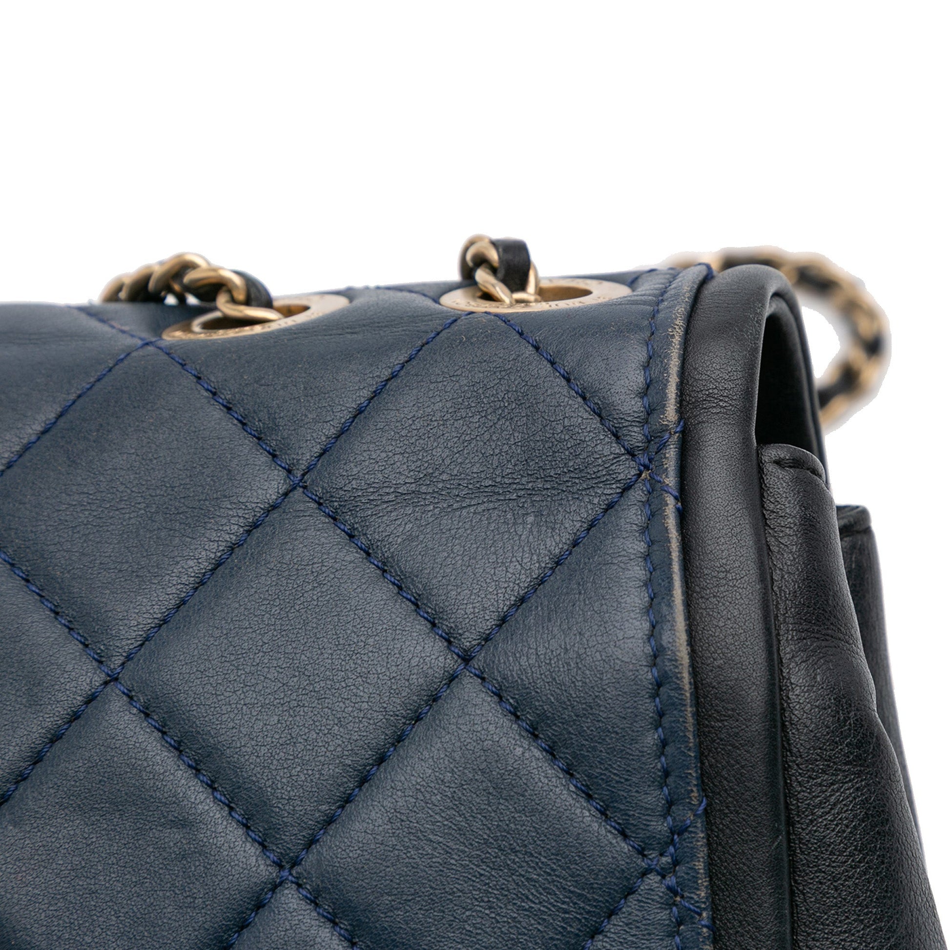Chanel Medium Bicolor Calfskin Graphic Flap