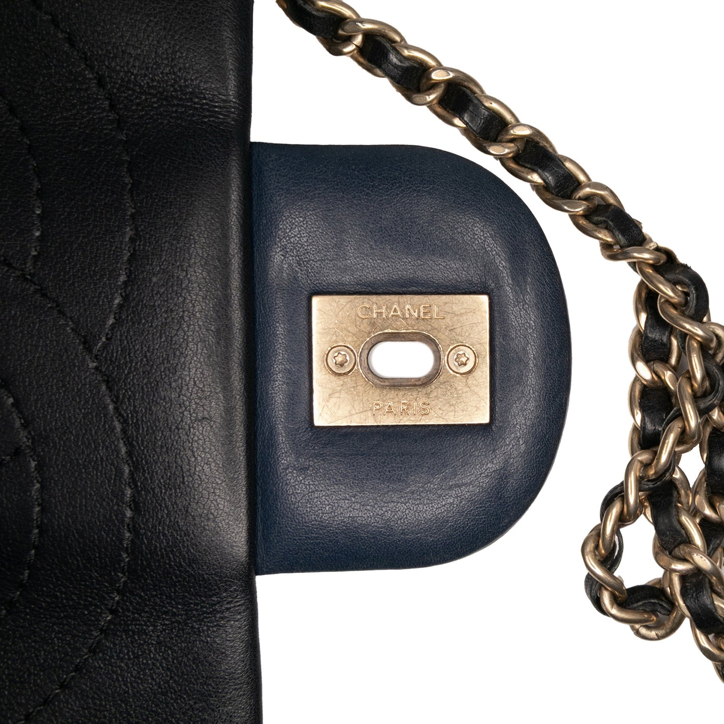 Chanel Medium Bicolor Calfskin Graphic Flap