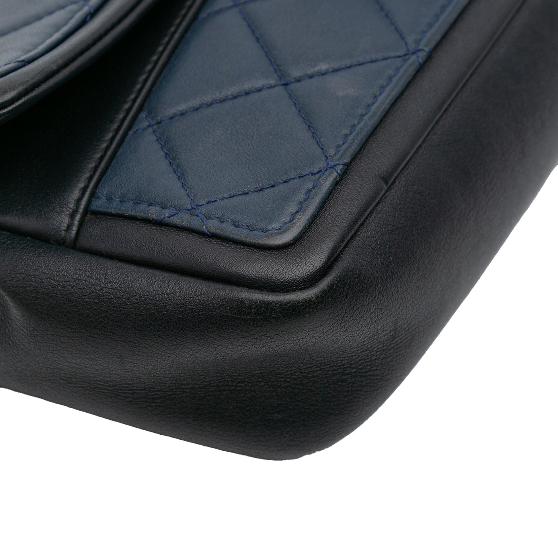 Chanel Medium Bicolor Calfskin Graphic Flap