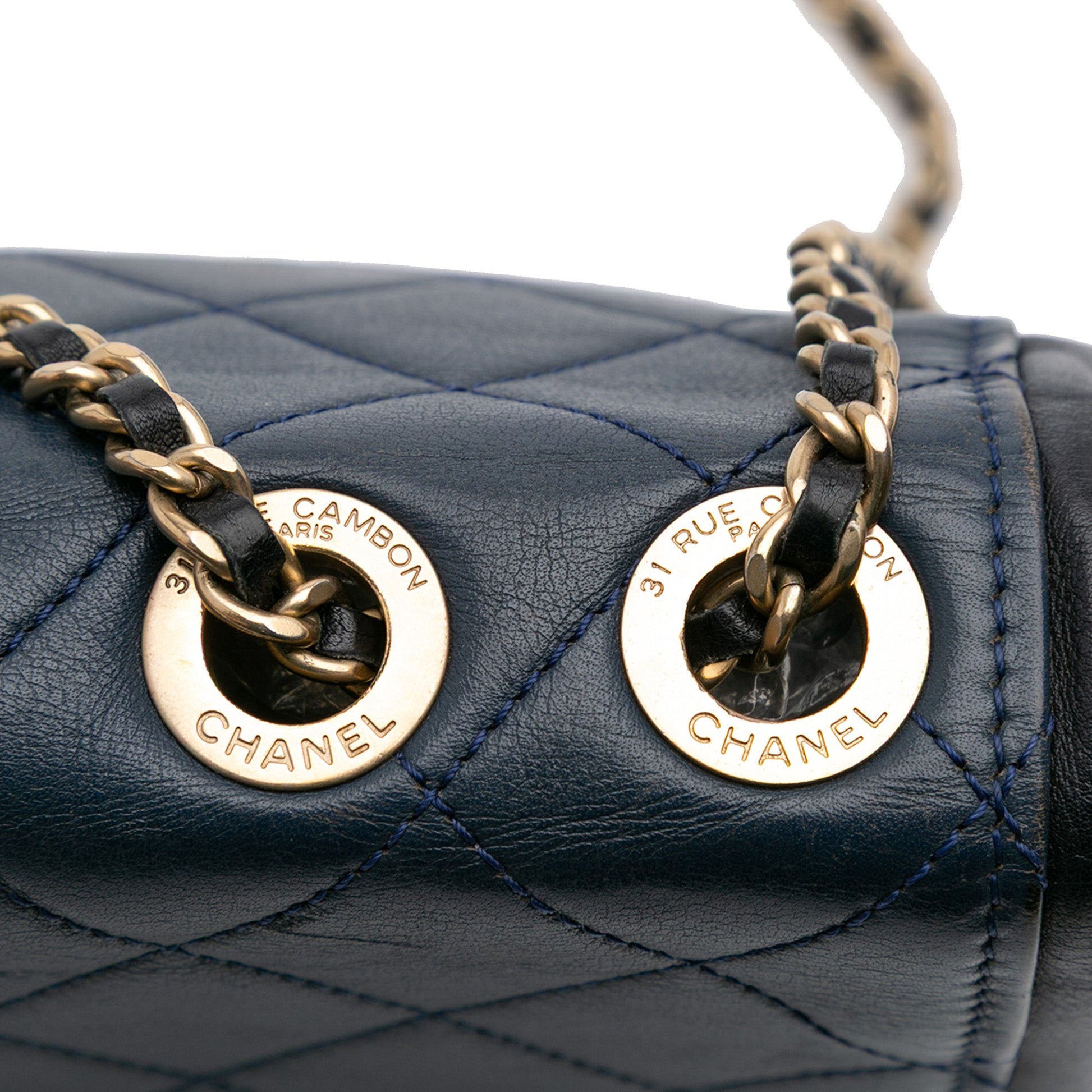 Chanel Medium Bicolor Calfskin Graphic Flap