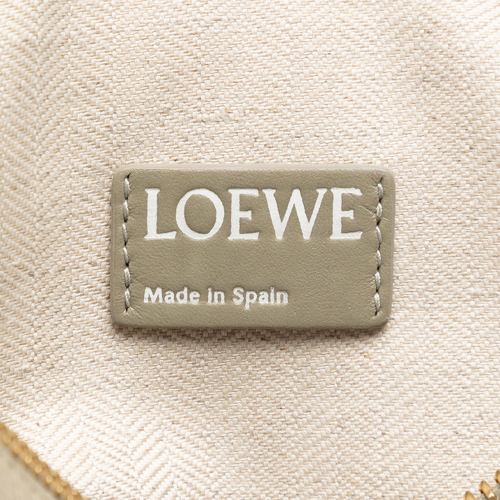 LOEWE Large Linen Embossed Calfskin Anagram T Pouch