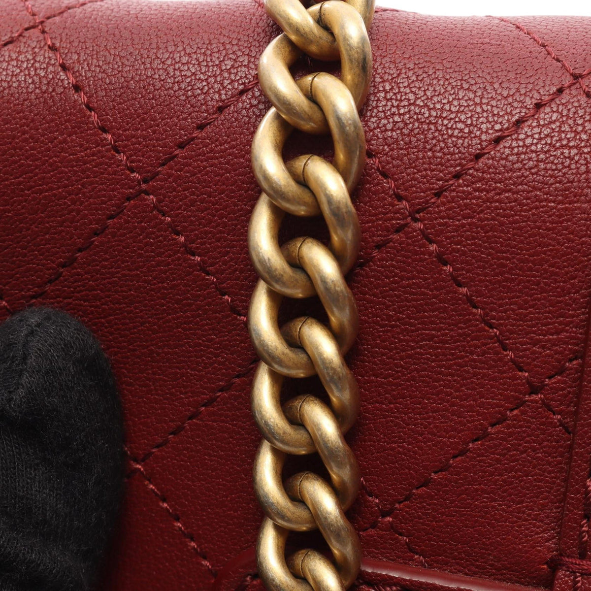 Chanel Medium Quilted Sheepskin Front Chain Flap — Red