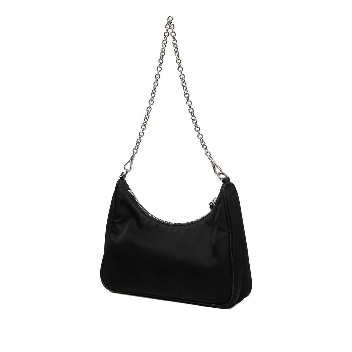 Prada Mini Saffiano Trimmed Tessuto Re Edition 2005 Satchel — Black