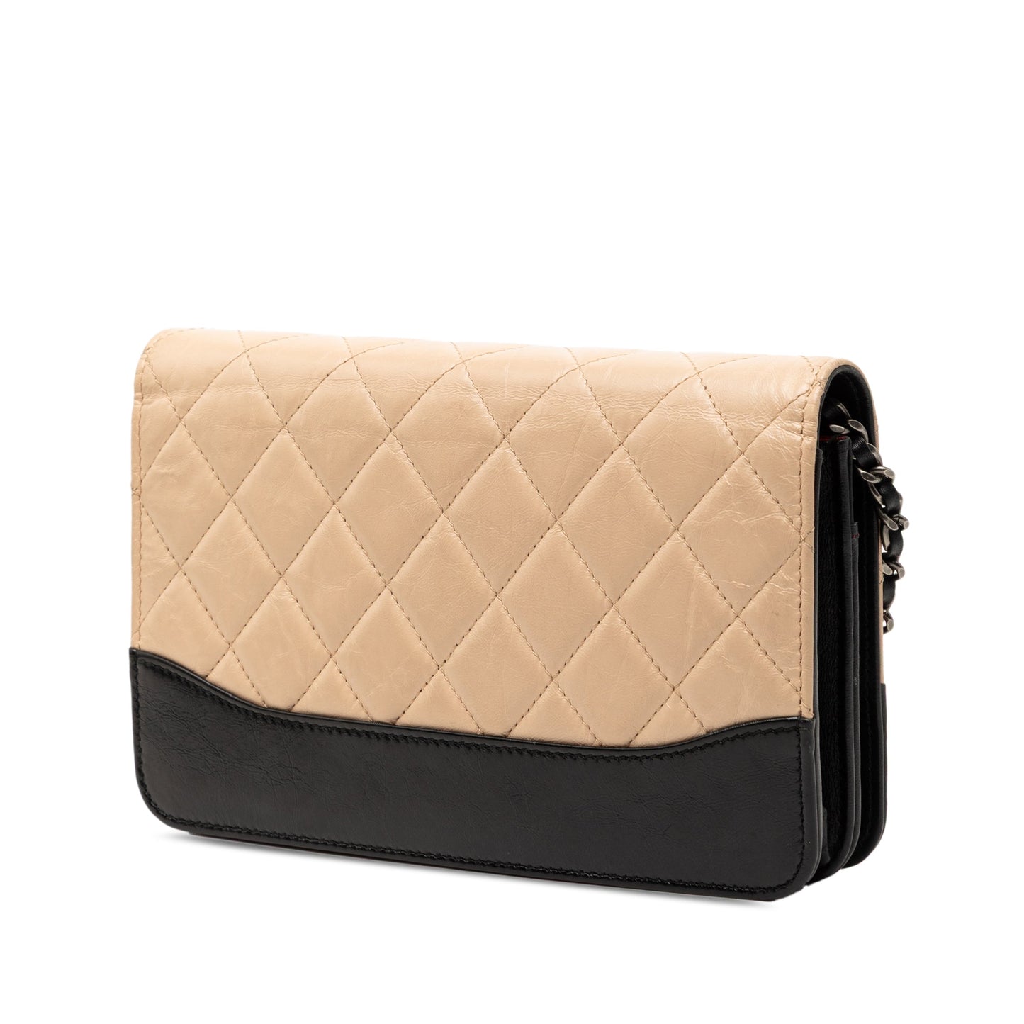 Chanel Bicolor Quilted Aged Calfskin Gabrielle Wallet On Chain
