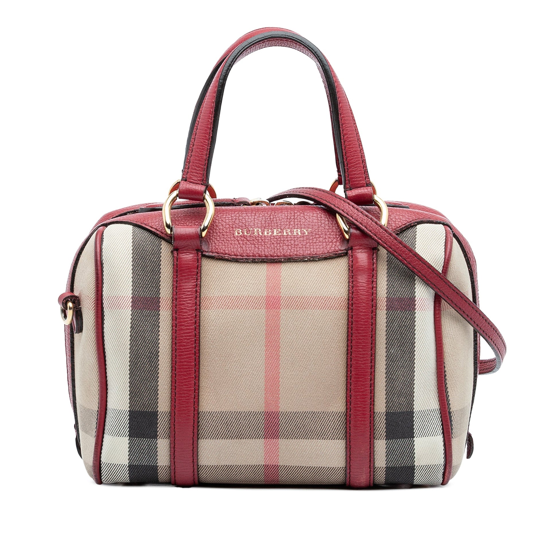 Burberry Small House Check Canvas Alchester Bowling Bag