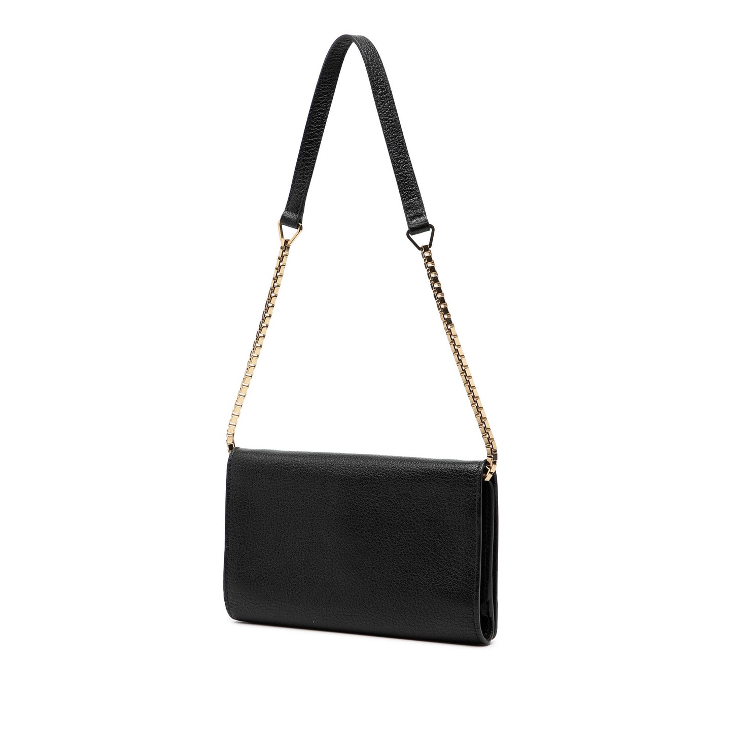 Balenciaga Chevre Motocross Metallic Edge Trifold Wallet on Chain