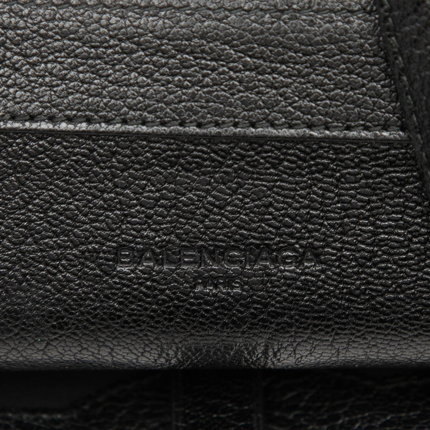 Balenciaga Chevre Motocross Metallic Edge Trifold Wallet on Chain