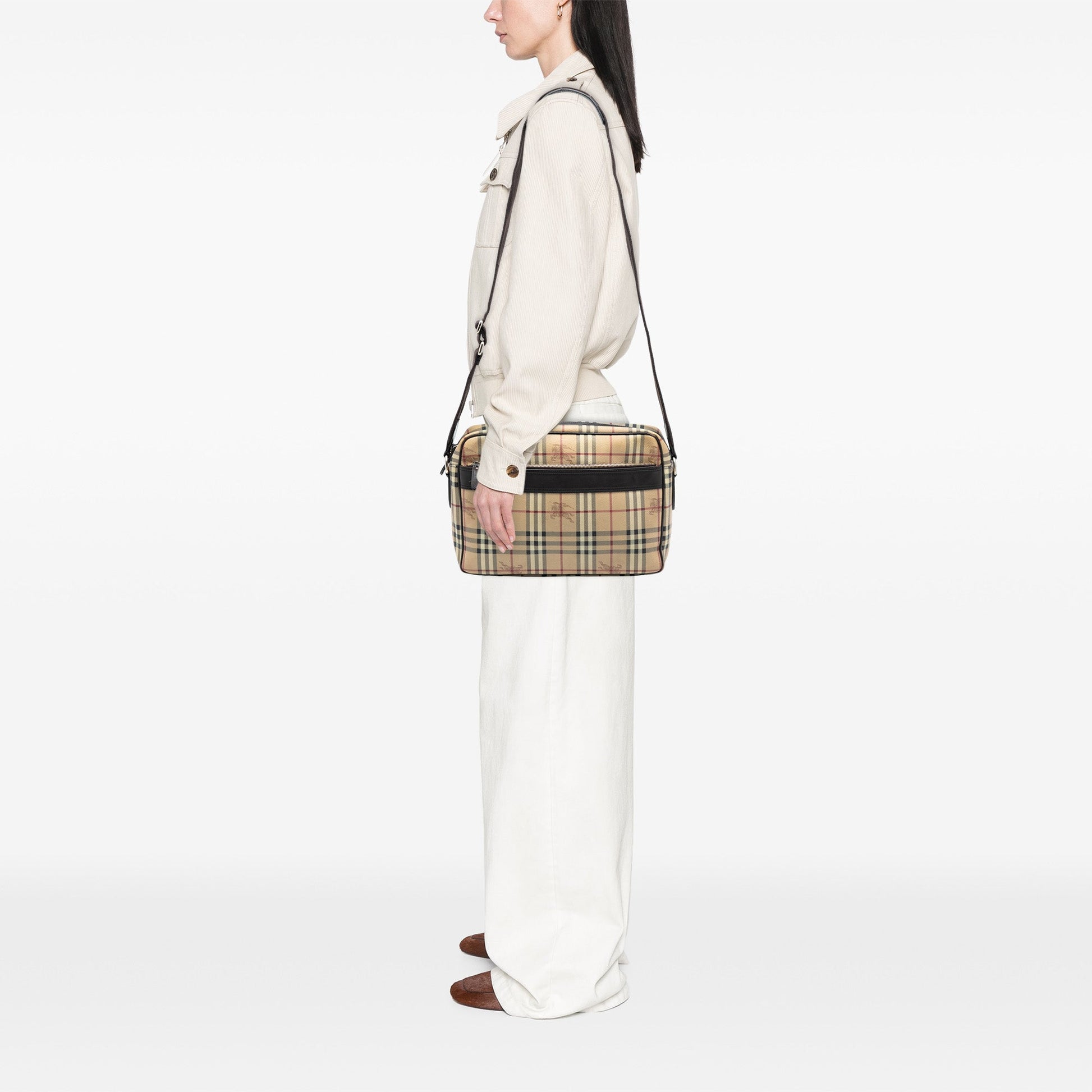 Burberry Haymarket Check Coated Canvas Messenger Bag