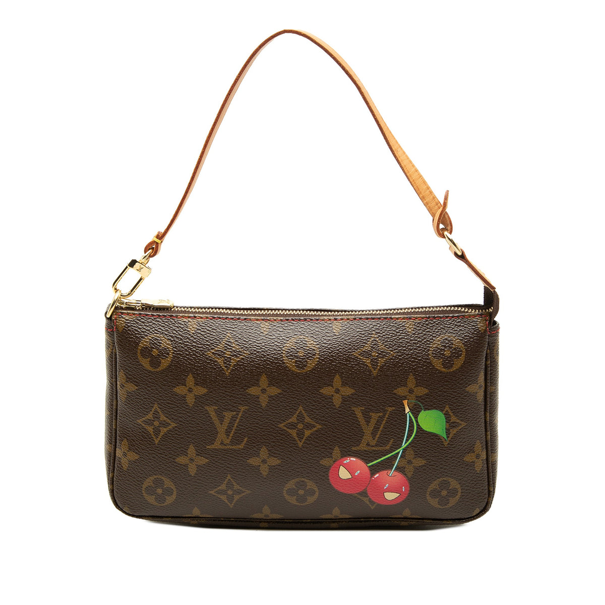 Louis Vuitton Takashi Murakami Monogram Cherry Pochette Accessoires — Brown