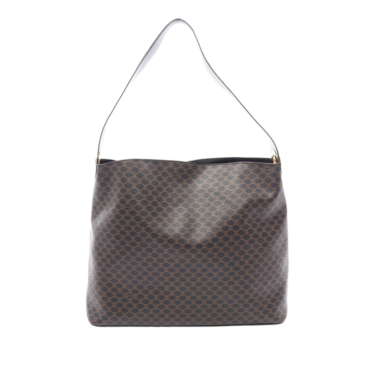 Celine Macadam Coated Canvas Shoulder Bag — Brown