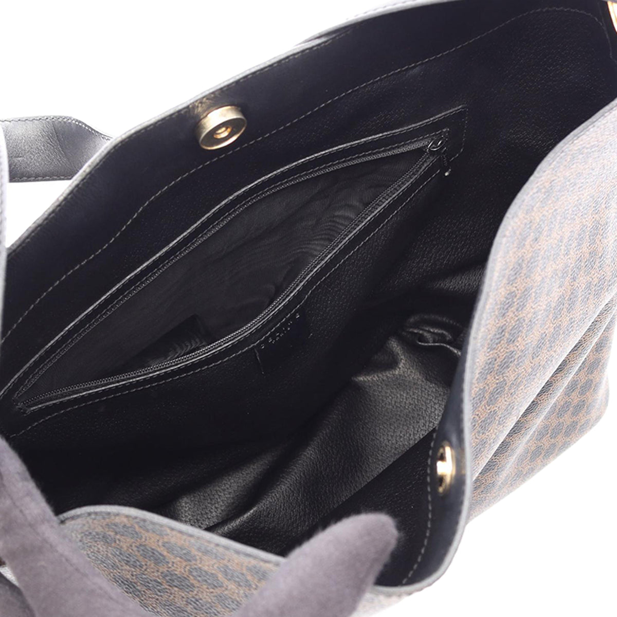 Celine Macadam Coated Canvas Shoulder Bag — Brown