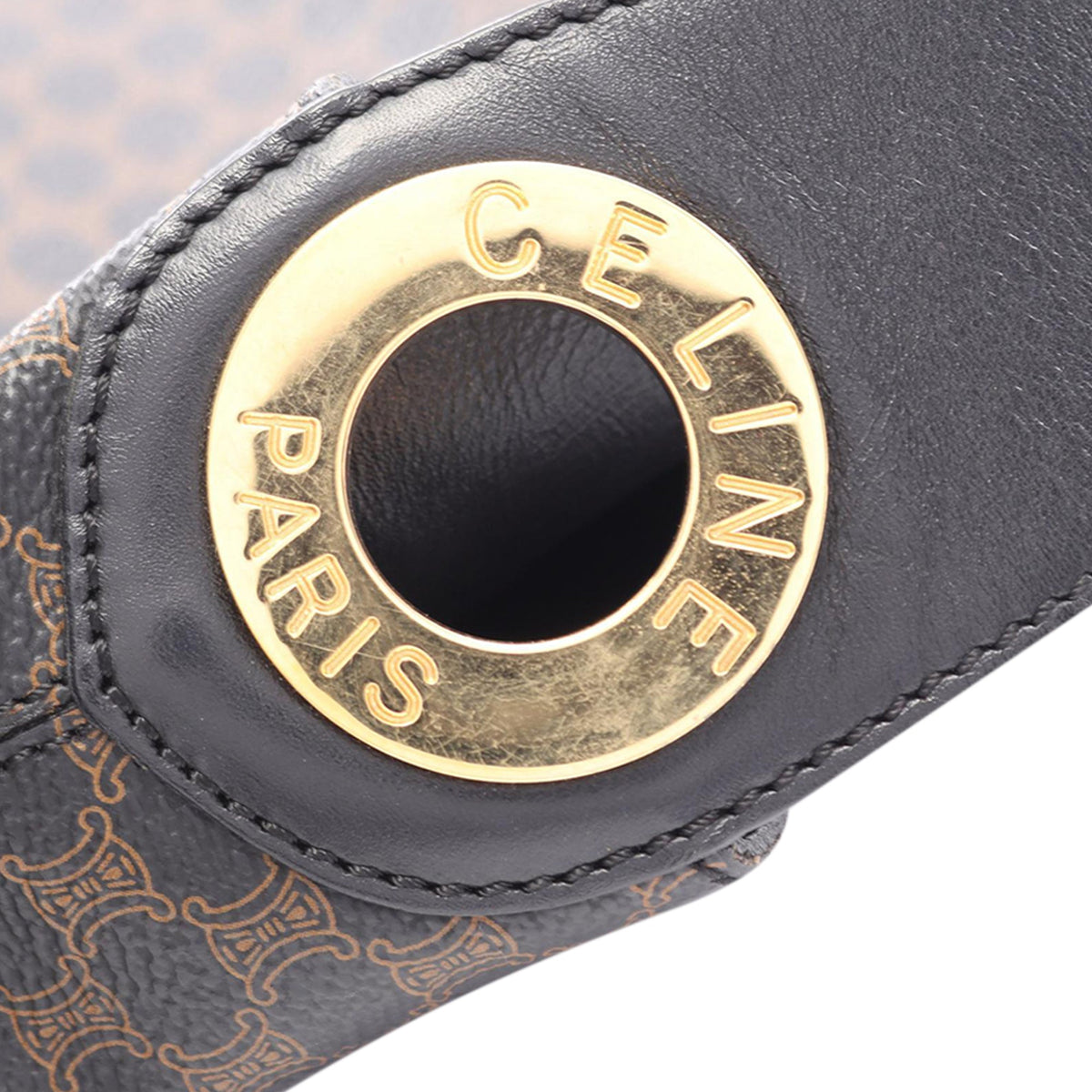 Celine Macadam Coated Canvas Shoulder Bag — Brown