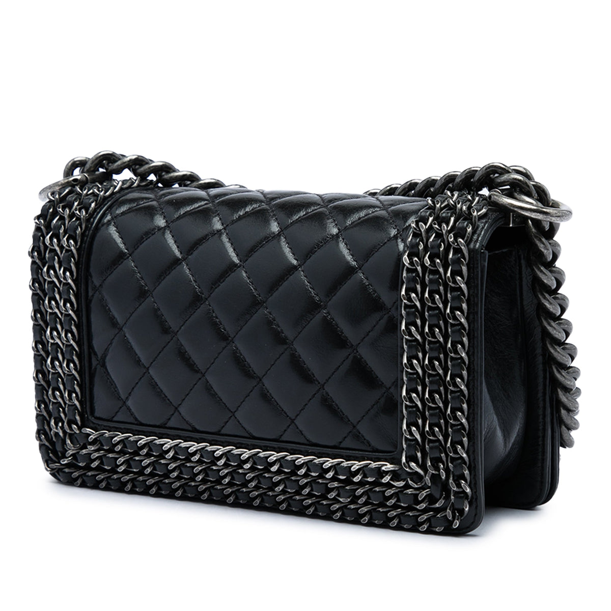 Chanel Small Quilted Glazed Calfskin Chained Boy Flap