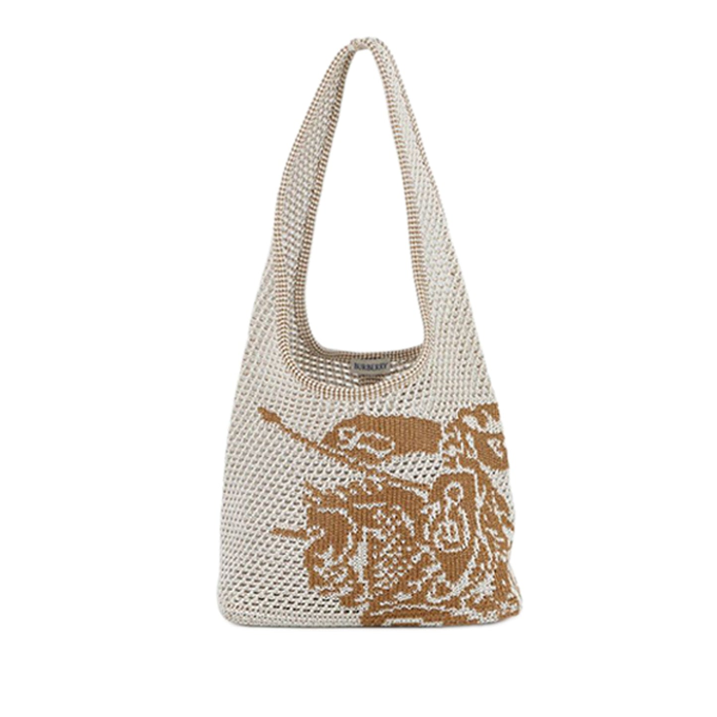 Burberry Crochet Viscose Equestrian Knight Tote