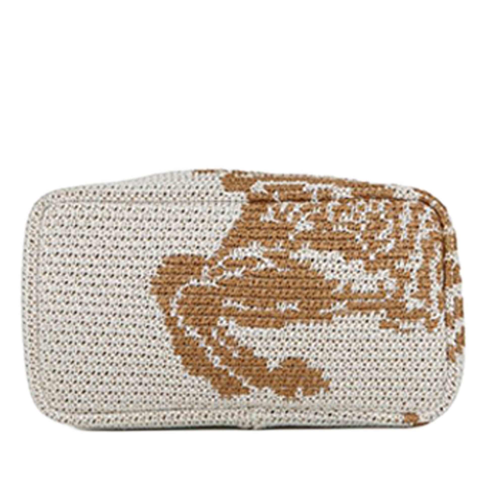 Burberry Crochet Viscose Equestrian Knight Tote