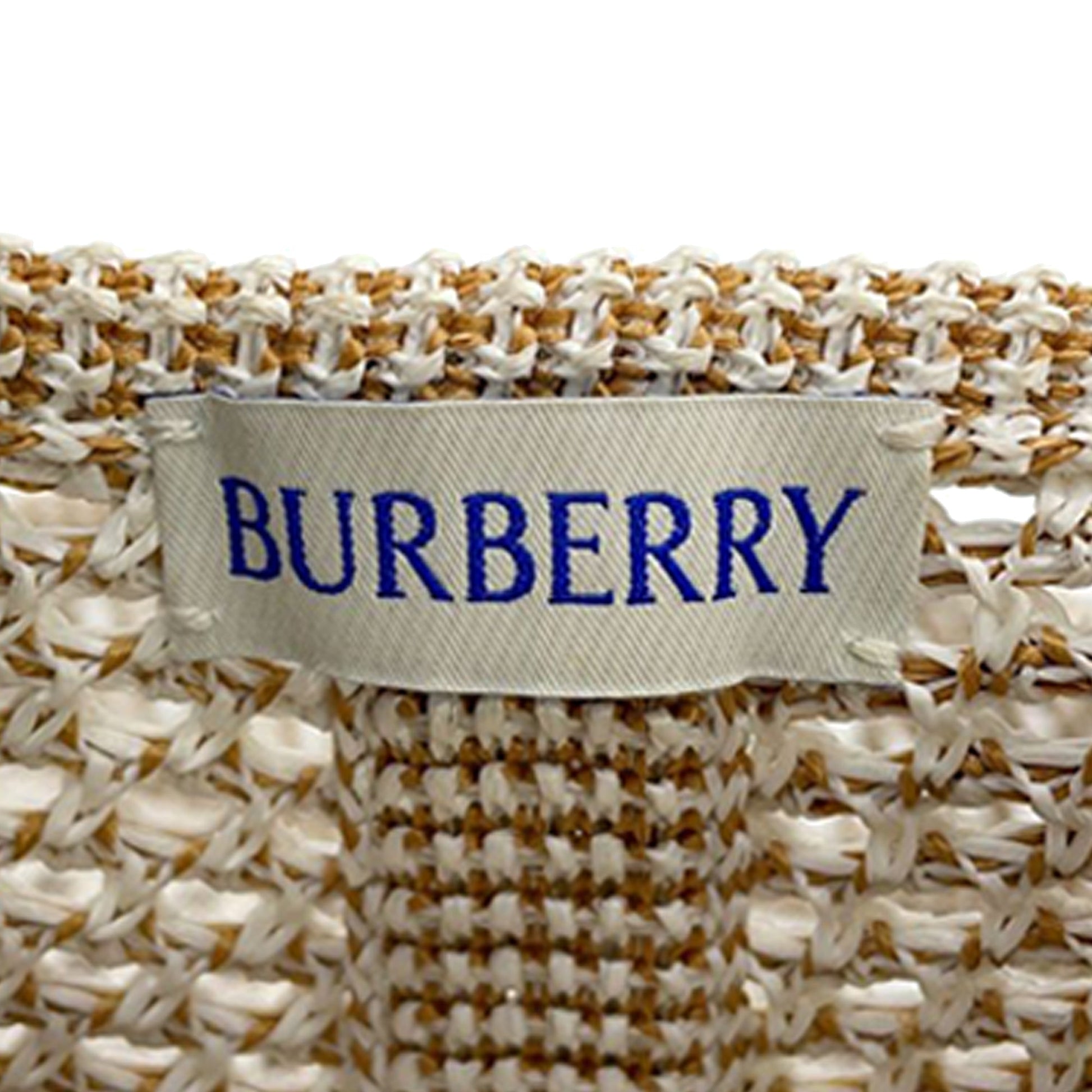 Burberry Crochet Viscose Equestrian Knight Tote