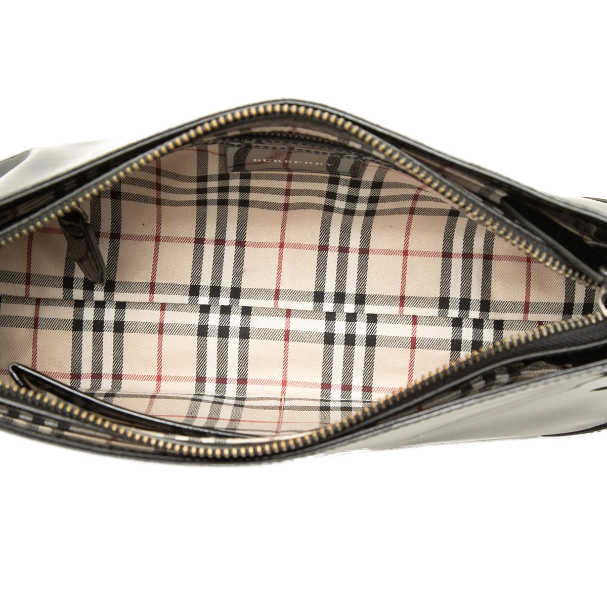 Burberry Patent Shoulder Bag — Black