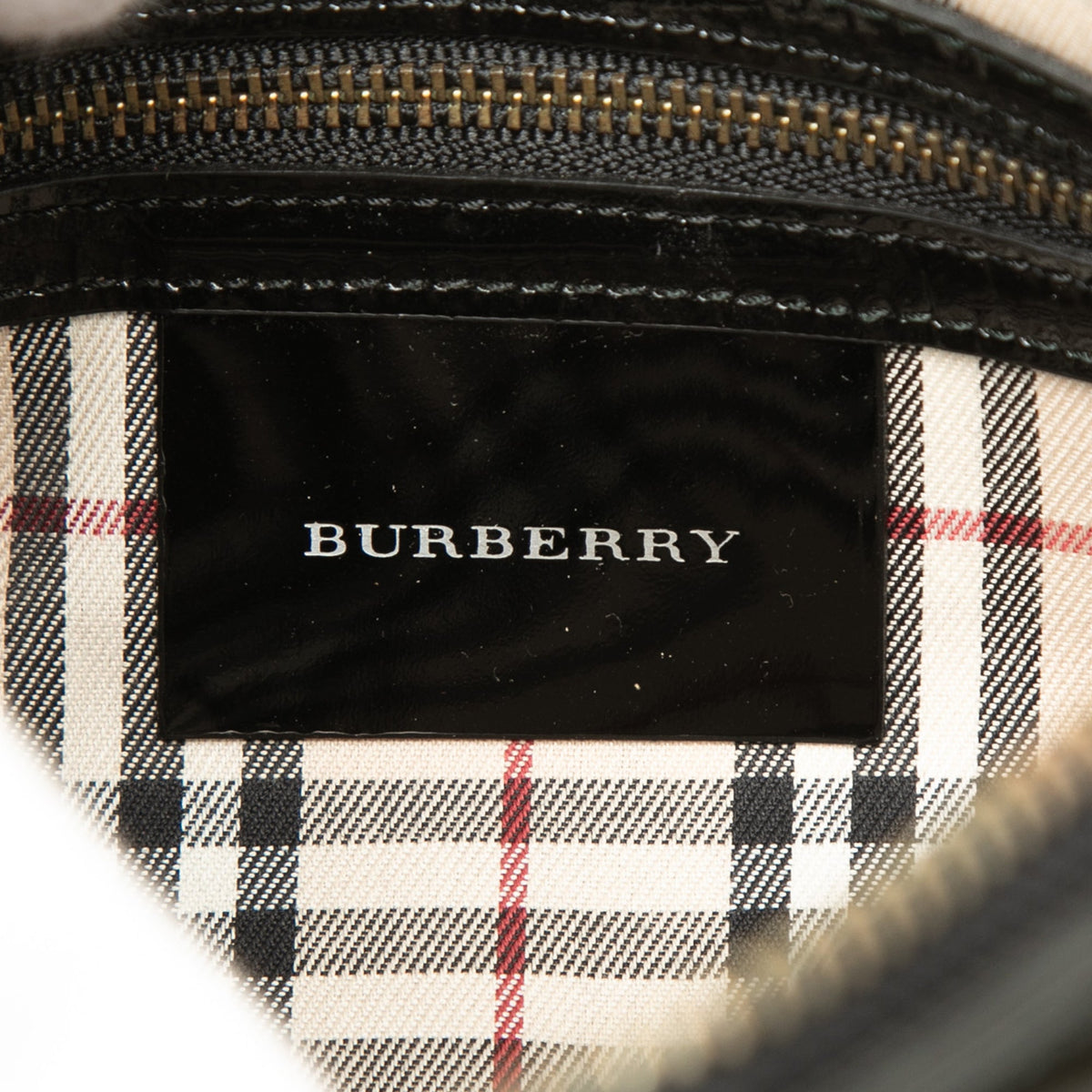 Burberry Patent Shoulder Bag — Black