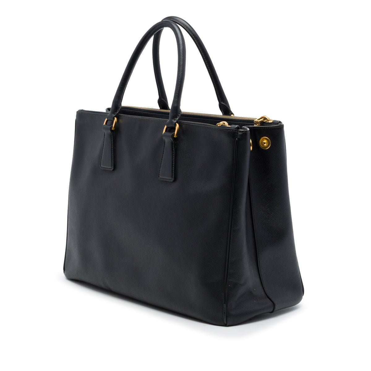 Prada Large Saffiano Lux Galleria Double Zip Satchel — Black