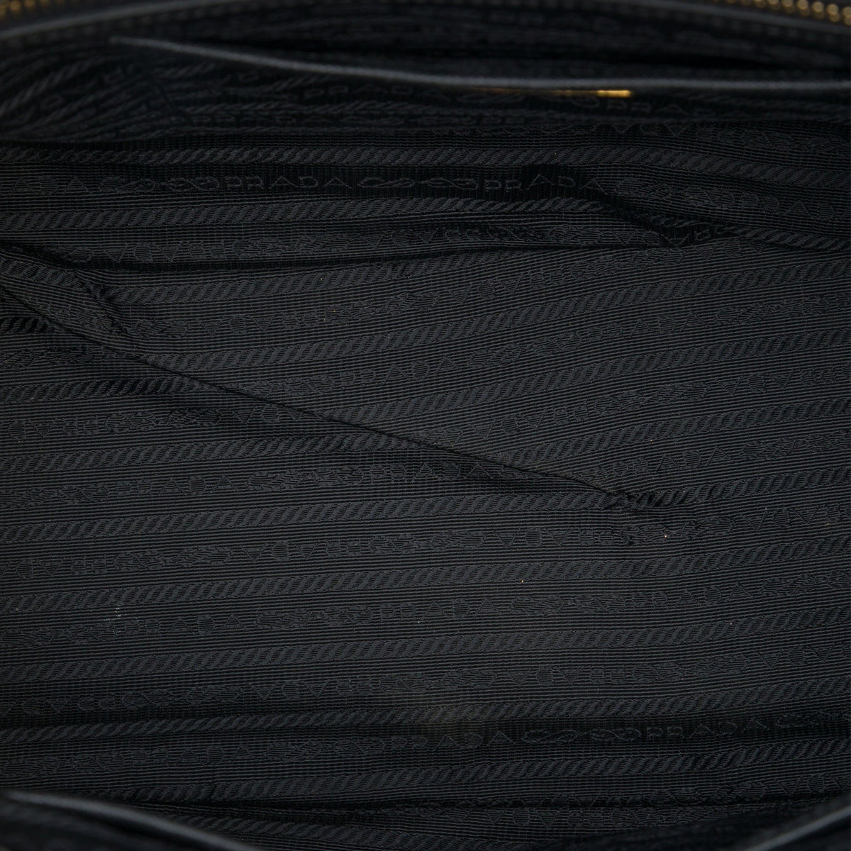 Prada Large Saffiano Lux Galleria Double Zip Satchel — Black