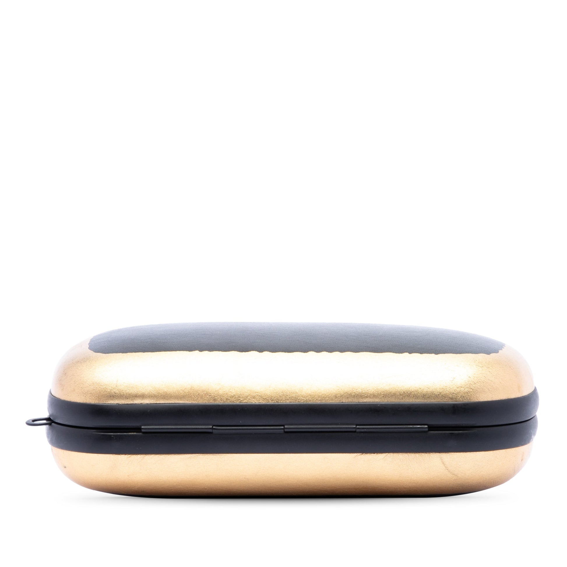 Bottega Veneta Bicolor Gilded Waxed Leather Knot Clutch with Chain