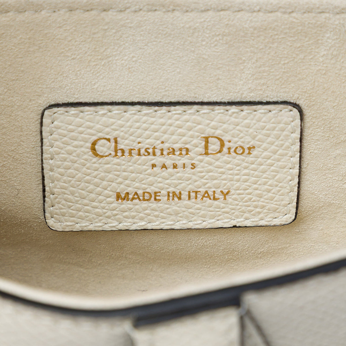Dior Mini Grained Calfskin Saddle Bag — White