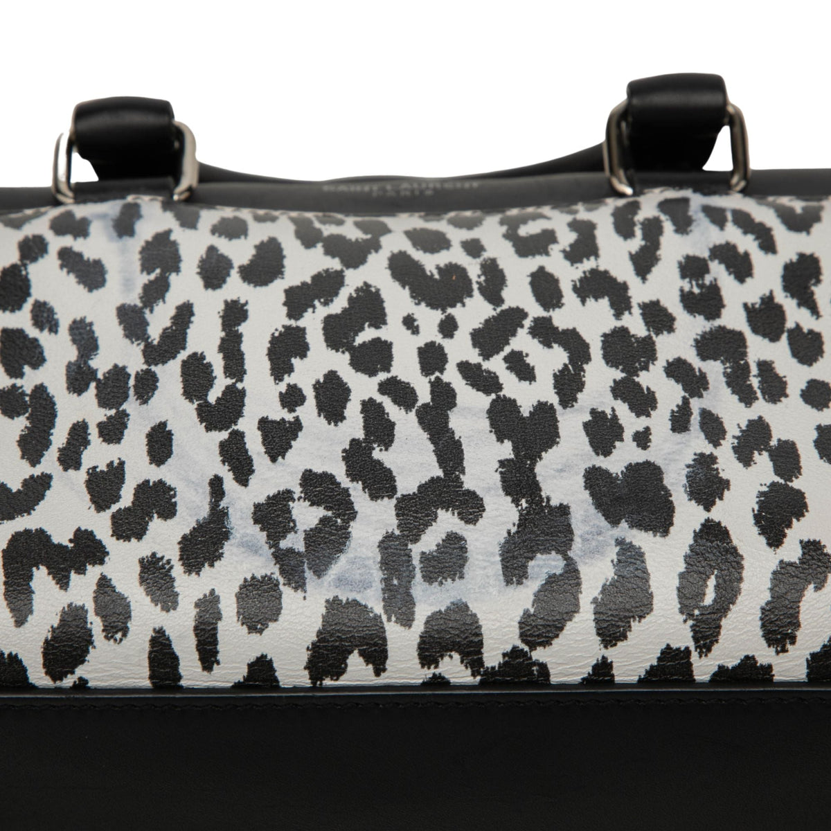 Saint Laurent Toy Leather Leopard Print Classic Duffle Satchel