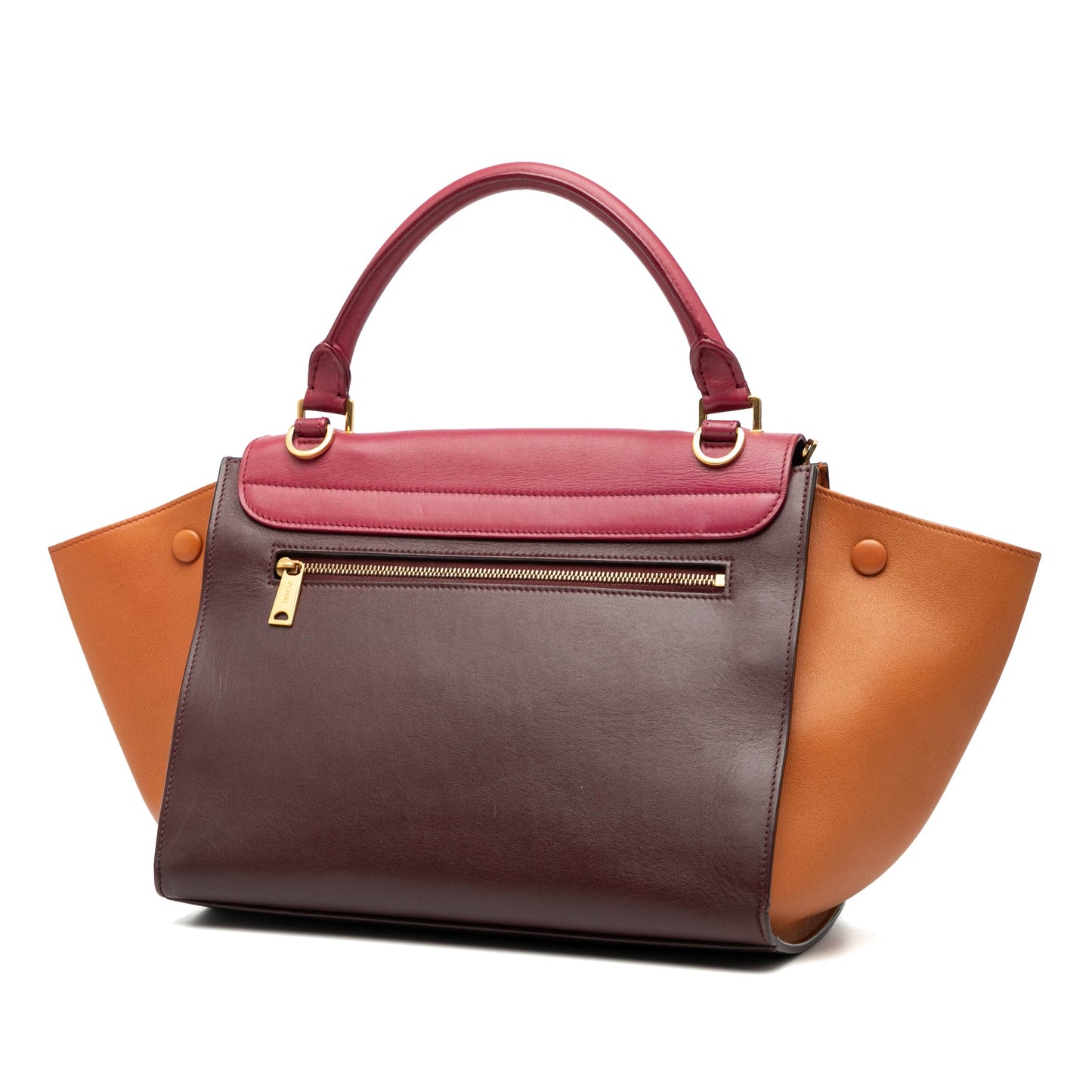 Celine Small Tricolor Leather Trapeze Satchel