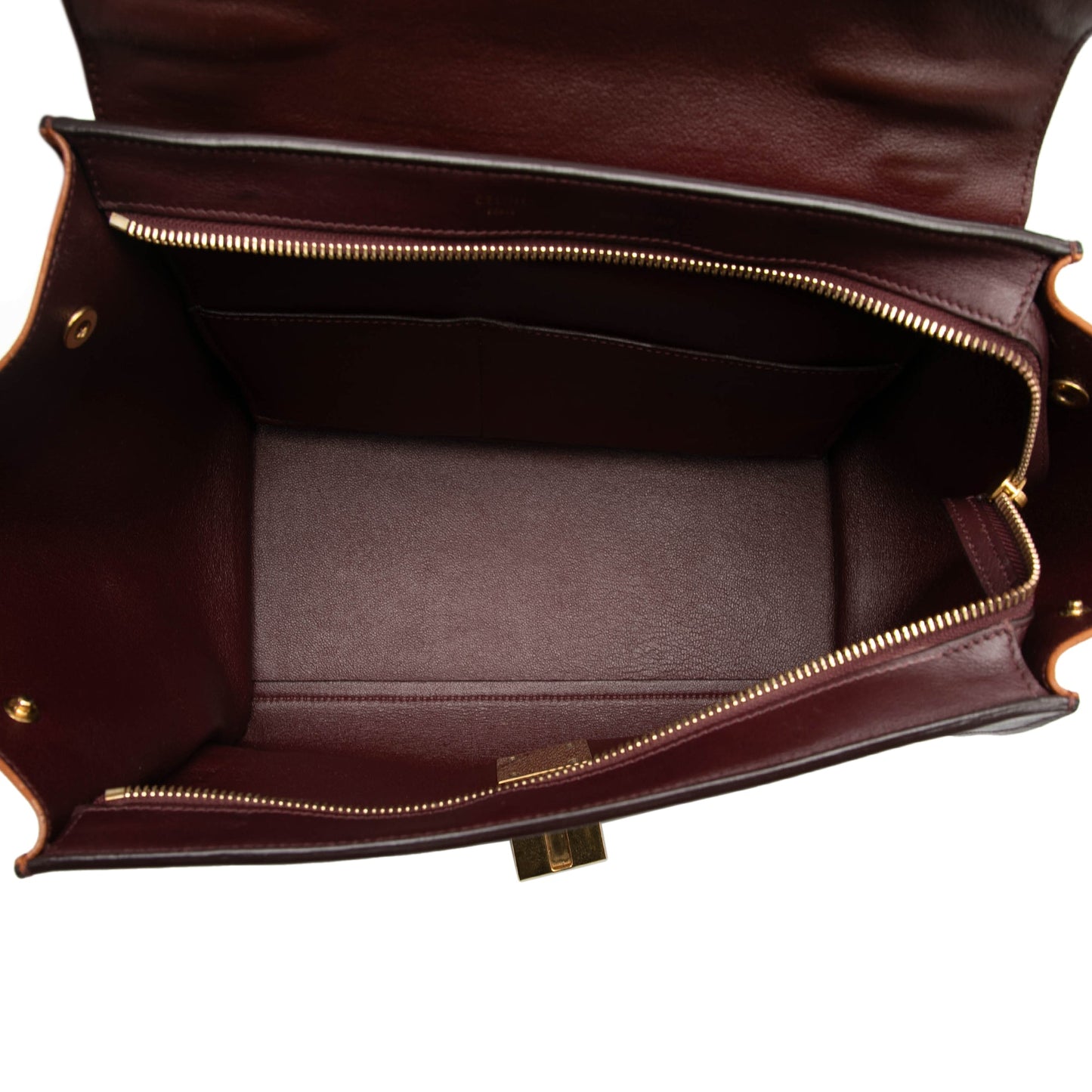 Celine Small Tricolor Leather Trapeze Satchel