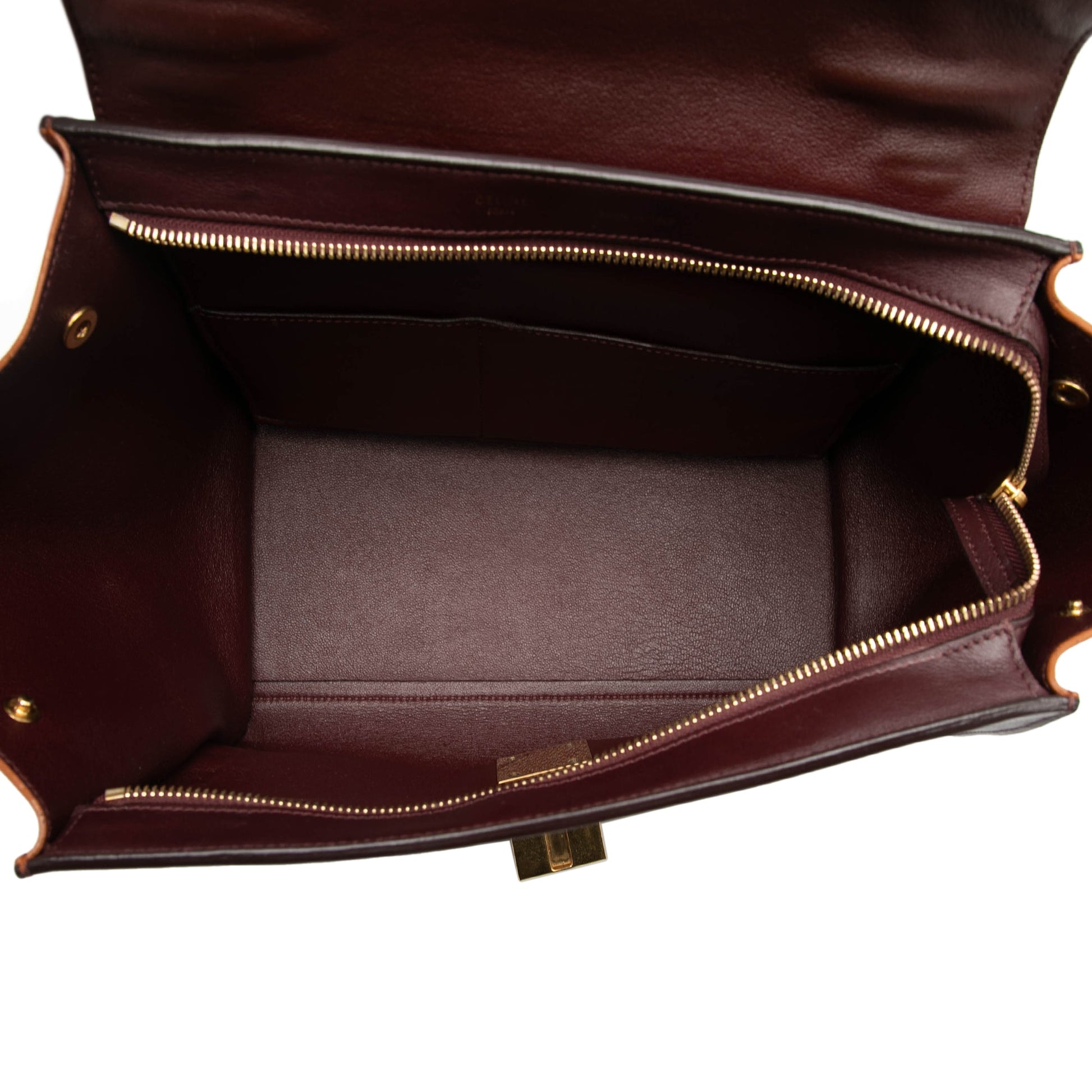 Celine Small Tricolor Leather Trapeze Satchel