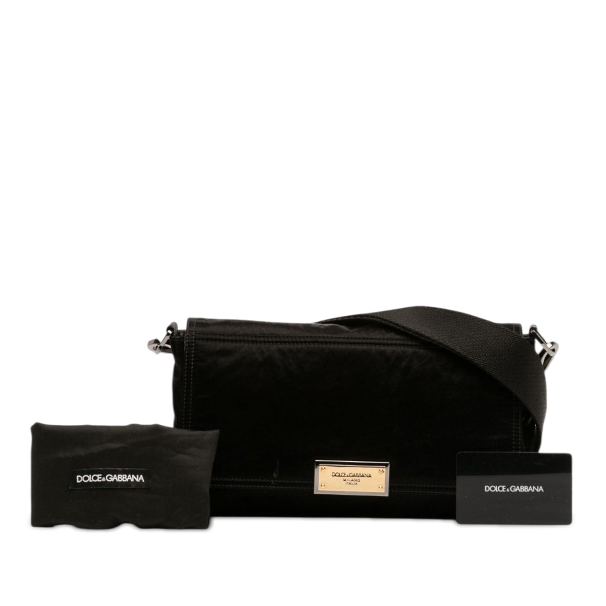 Dolce & Gabbana Nylon Logo Plaque Messenger Bag