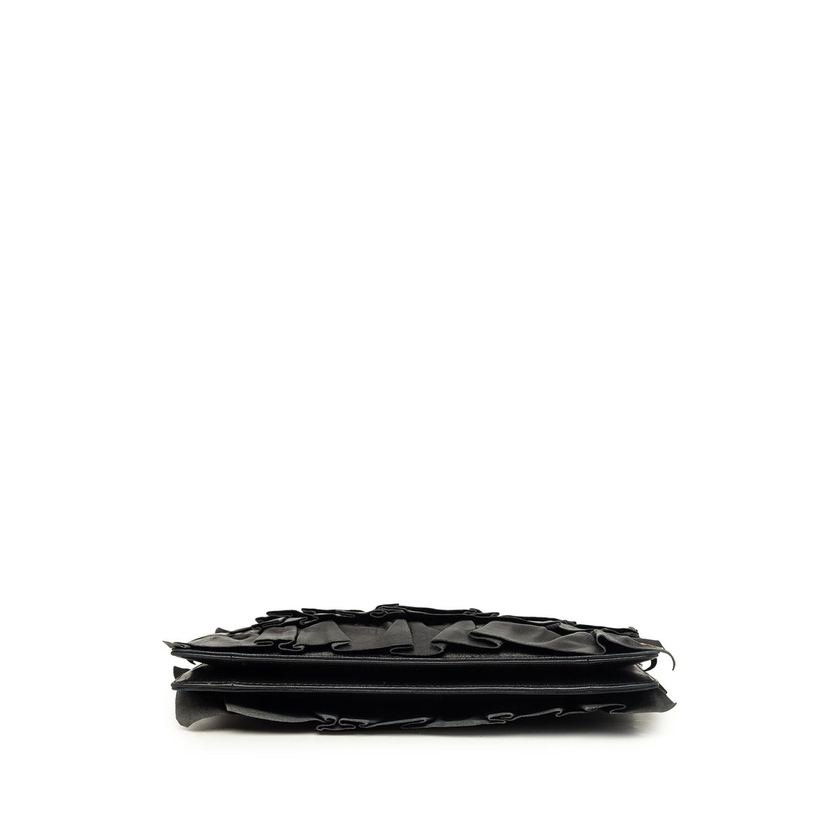 Chanel CC Lambskin Ruffled Clutch On Chain