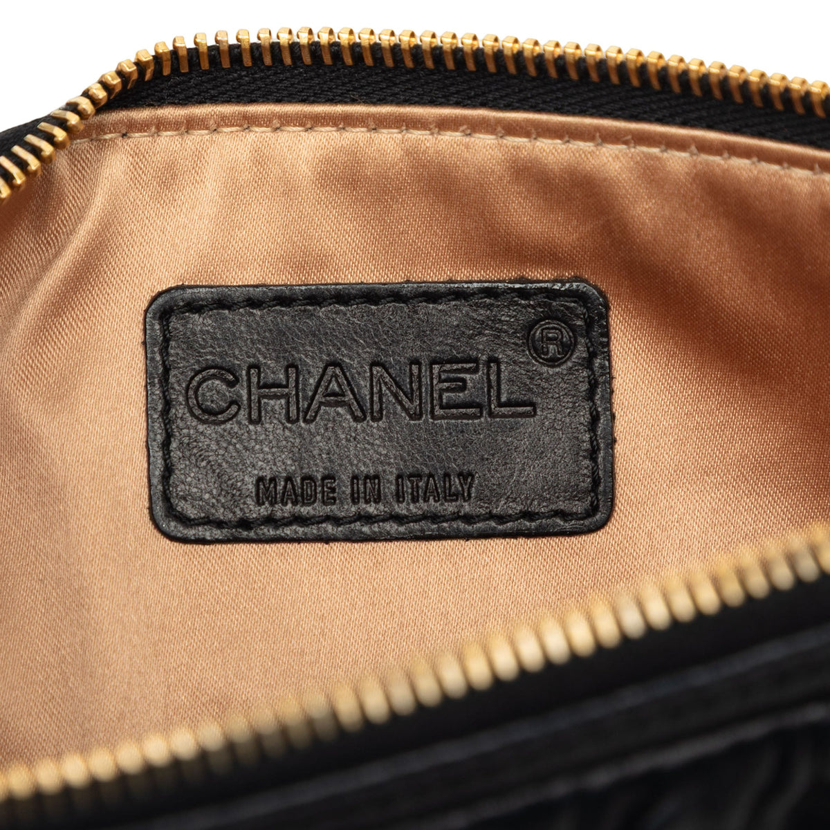 Chanel CC Lambskin Ruffled Clutch On Chain