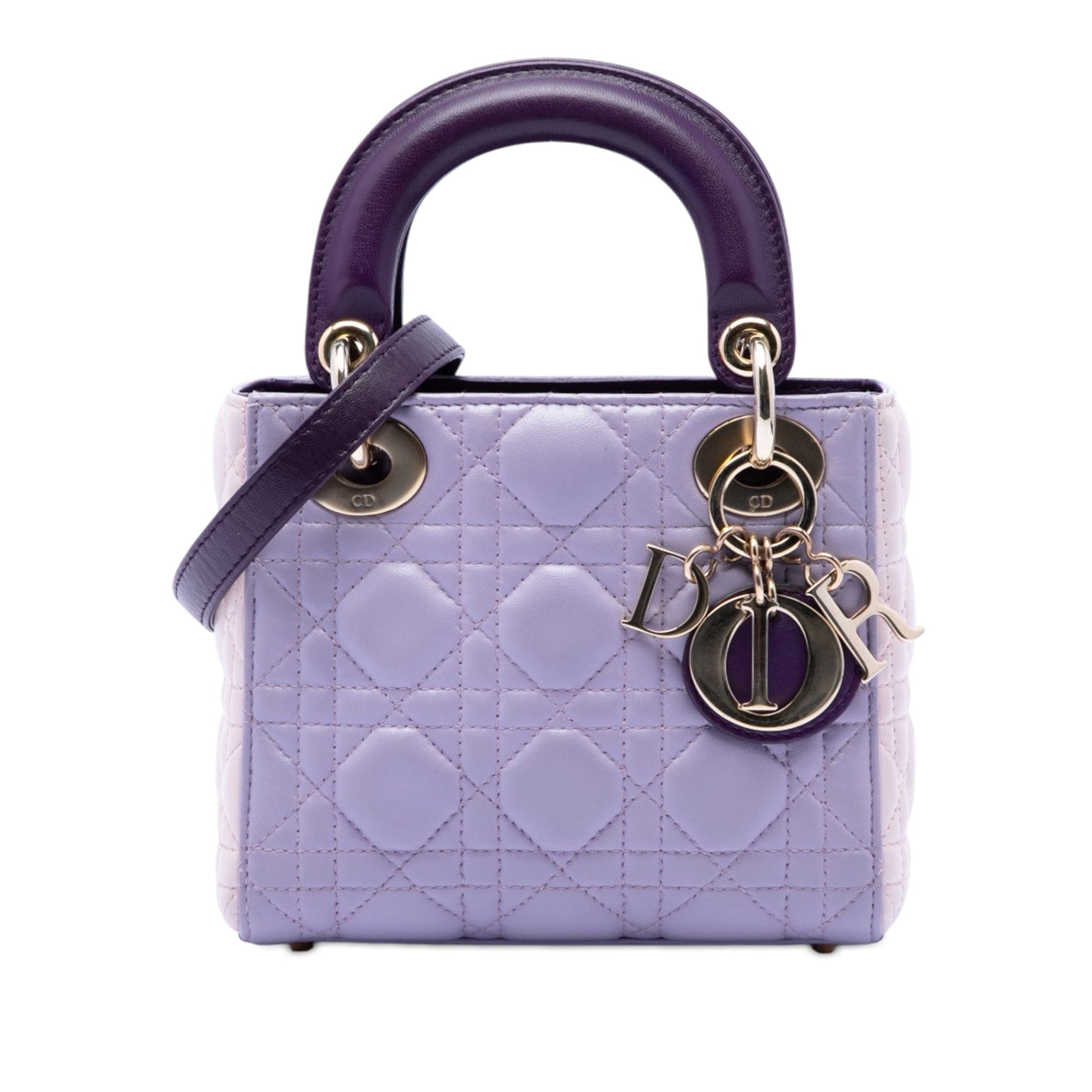 Dior Mini Tricolor Lambskin Cannage Lady Dior