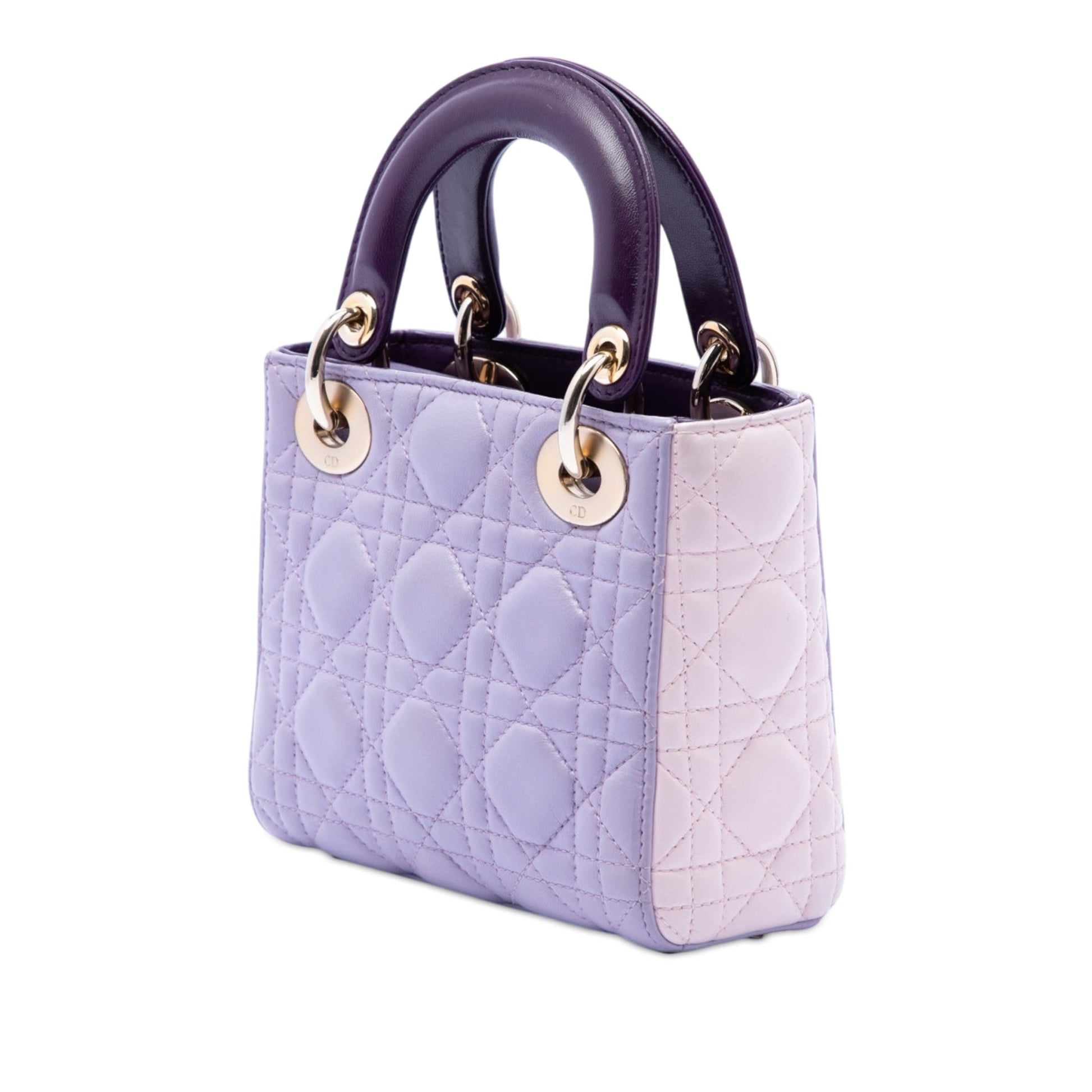 Dior Mini Tricolor Lambskin Cannage Lady Dior