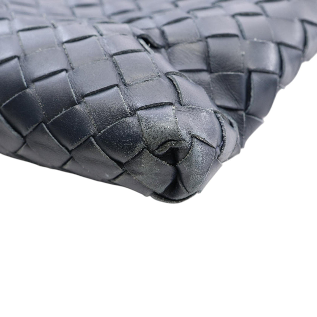 Bottega Veneta Leather Intrecciato Crossbody — Blue