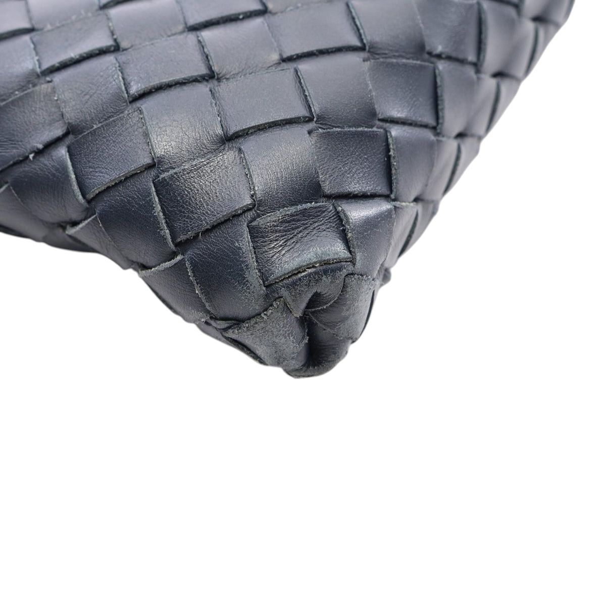 Bottega Veneta Leather Intrecciato Crossbody — Blue