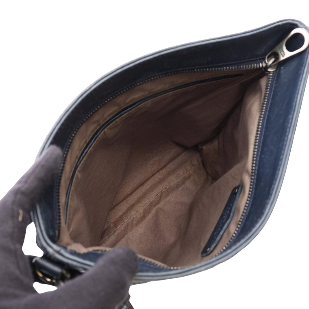 Bottega Veneta Leather Intrecciato Crossbody — Blue