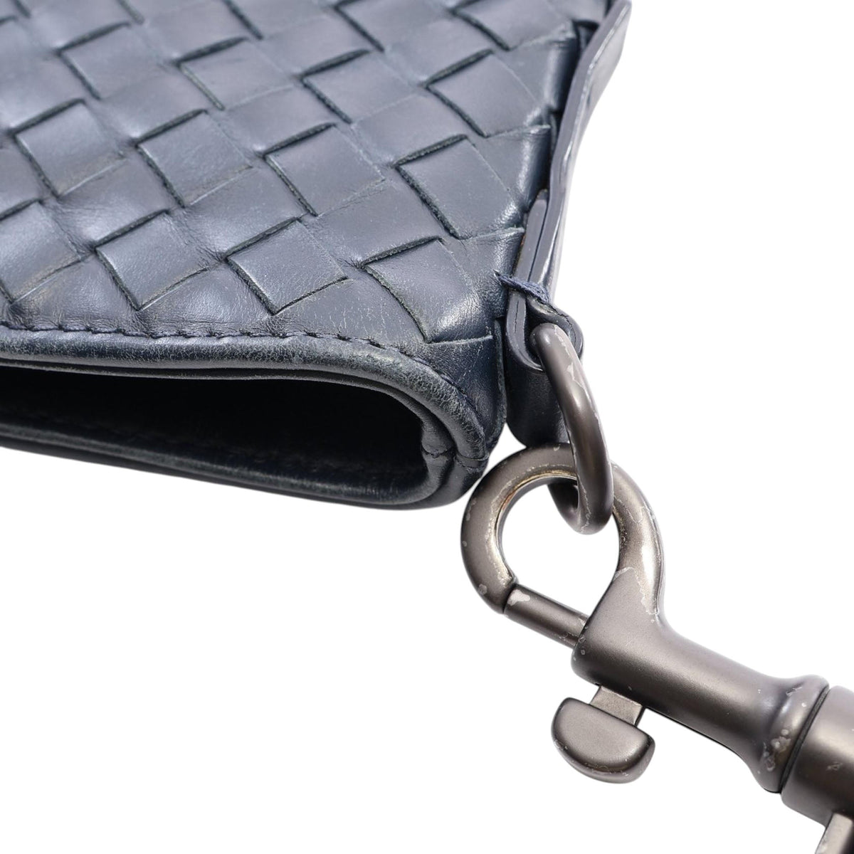 Bottega Veneta Leather Intrecciato Crossbody — Blue