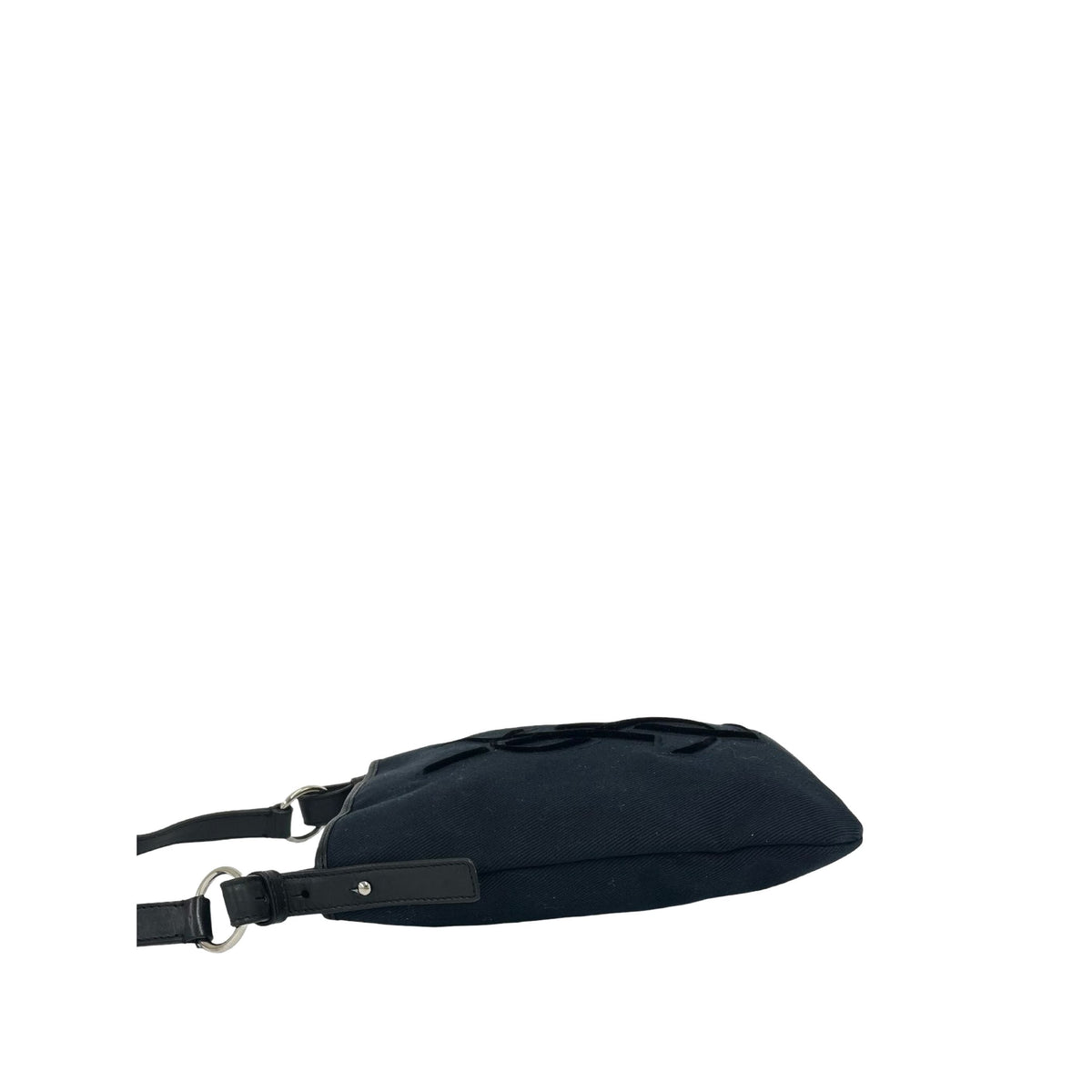 Saint Laurent Denim Monogram Kahala Crossbody — Black