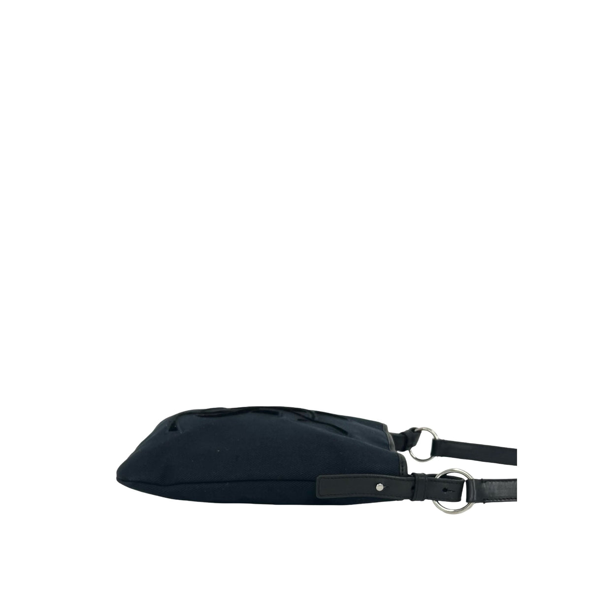 Saint Laurent Denim Monogram Kahala Crossbody — Black