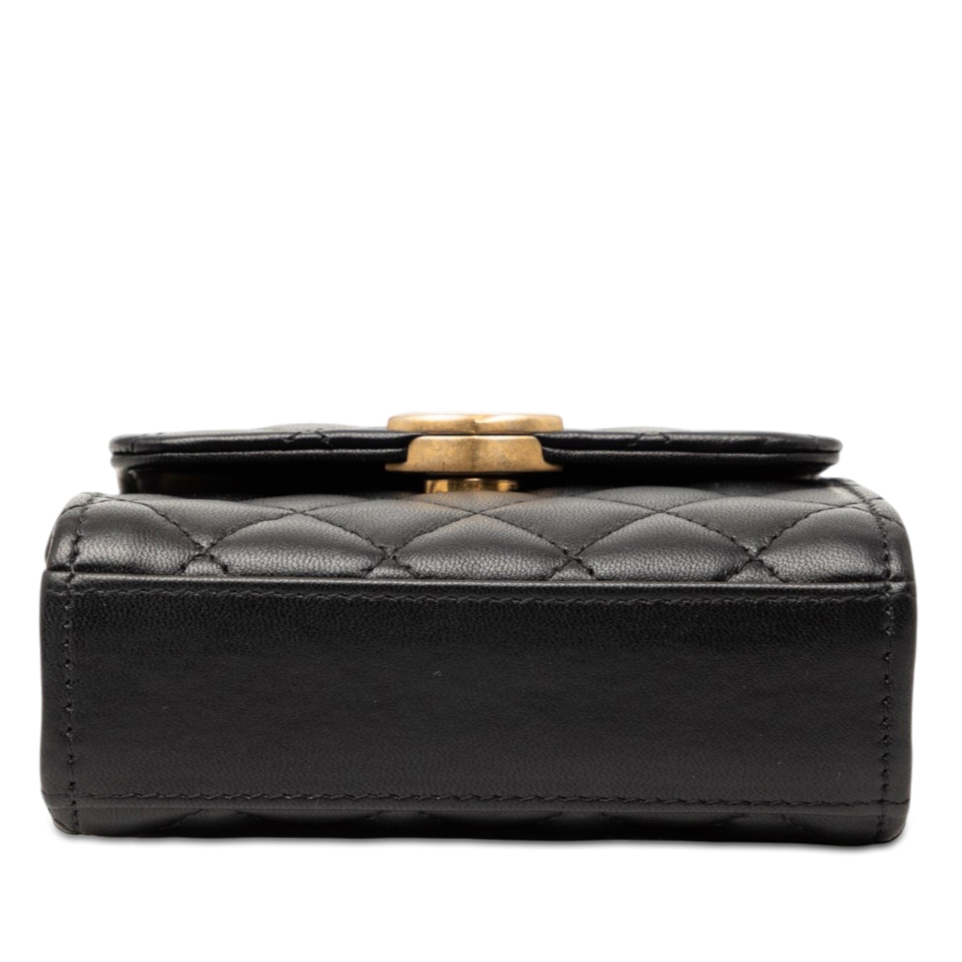 Chanel Mini CC Quilted Lambskin Enamel Top Handle Bag