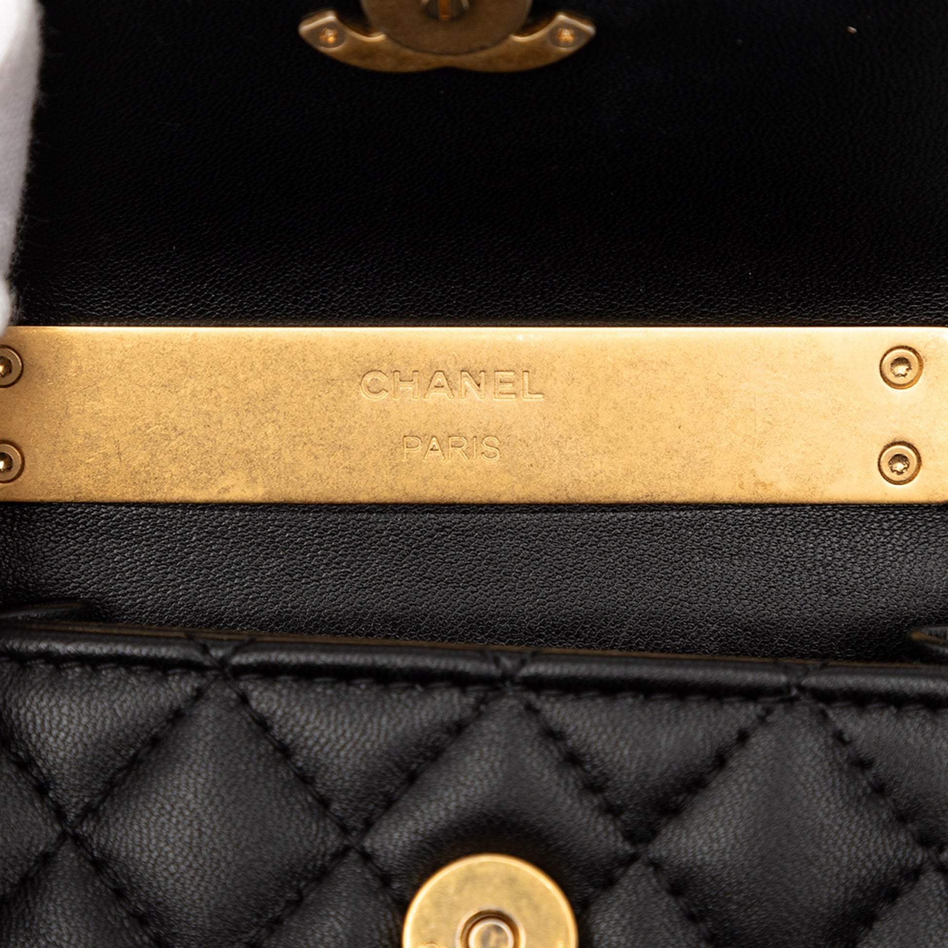 Chanel Mini CC Quilted Lambskin Enamel Top Handle Bag