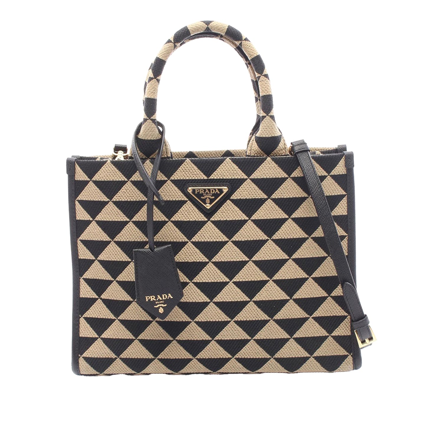 Prada Small Canvas Symbole Triangolo Satchel