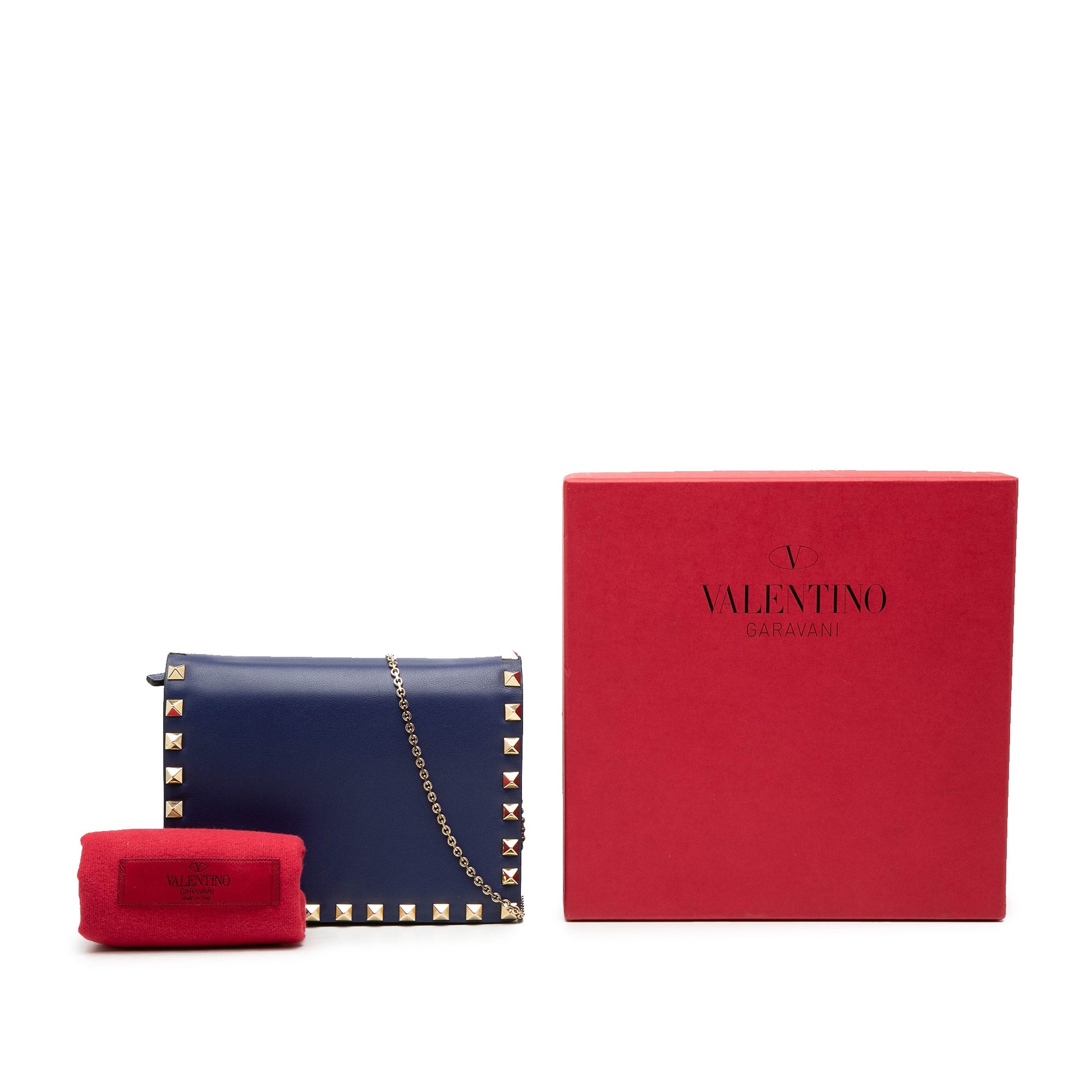 Valentino Leather Rockstud Chain Pouch