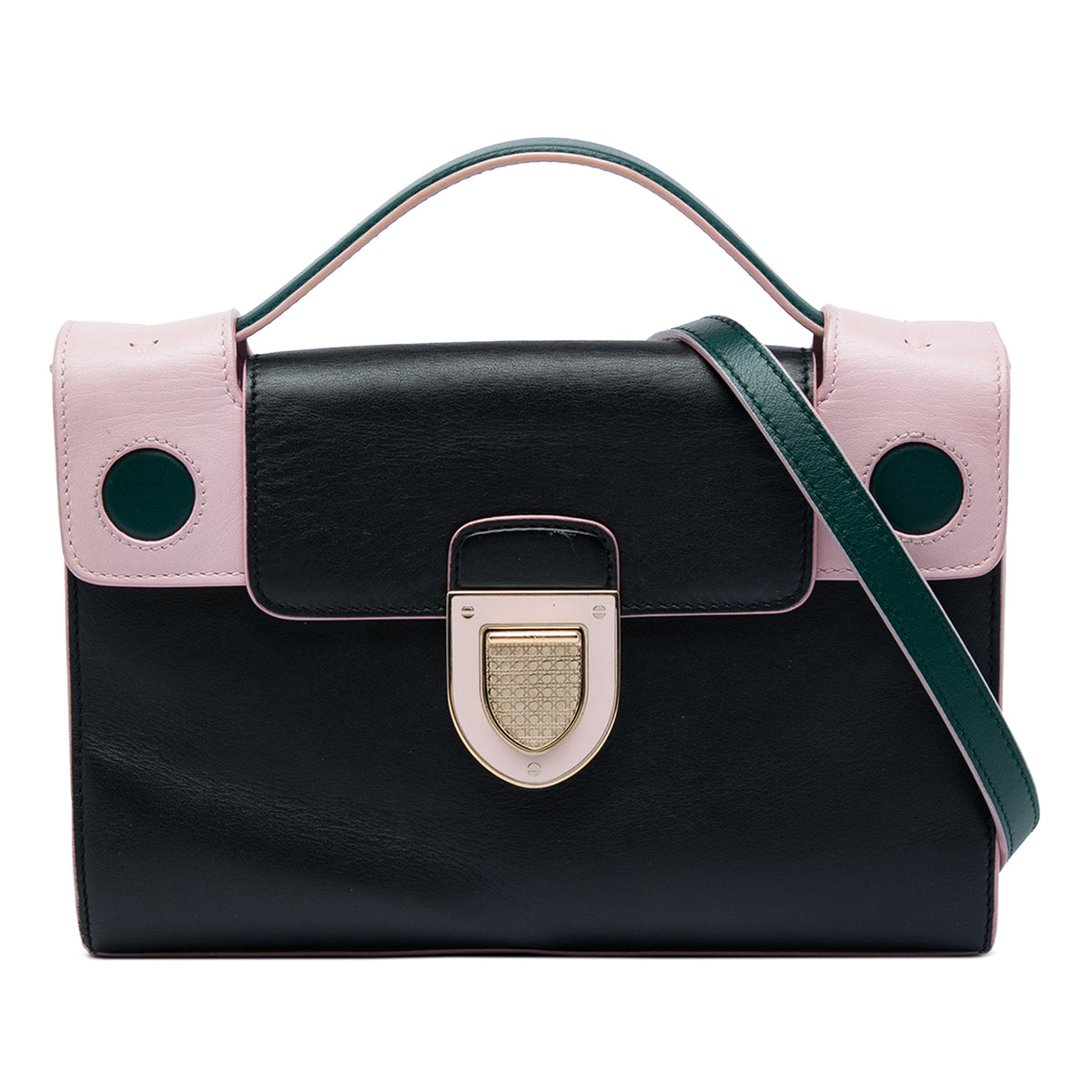 Dior Mini Tricolor Leather Diorever Top Handle Bag — Multi