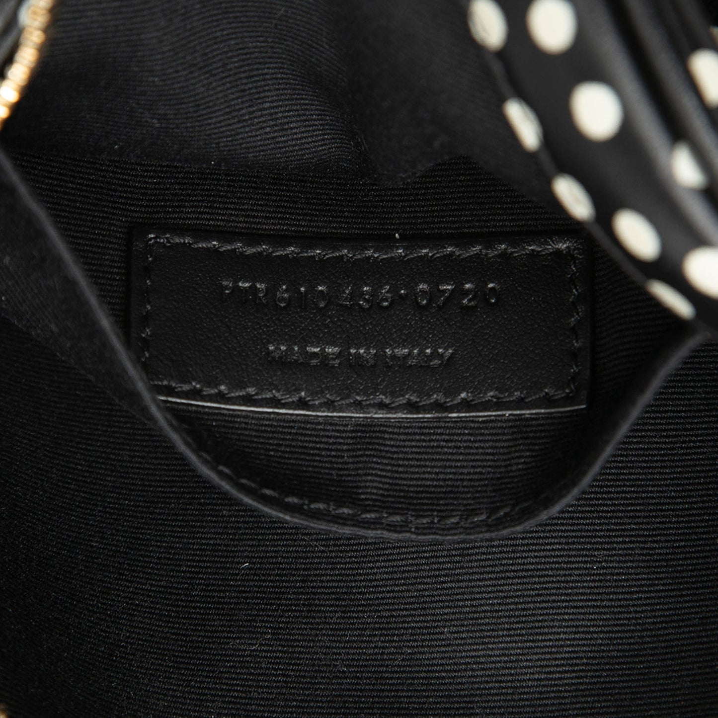 Saint Laurent Chevron Calfskin Polka Dot Round Vinyle Camera Bag