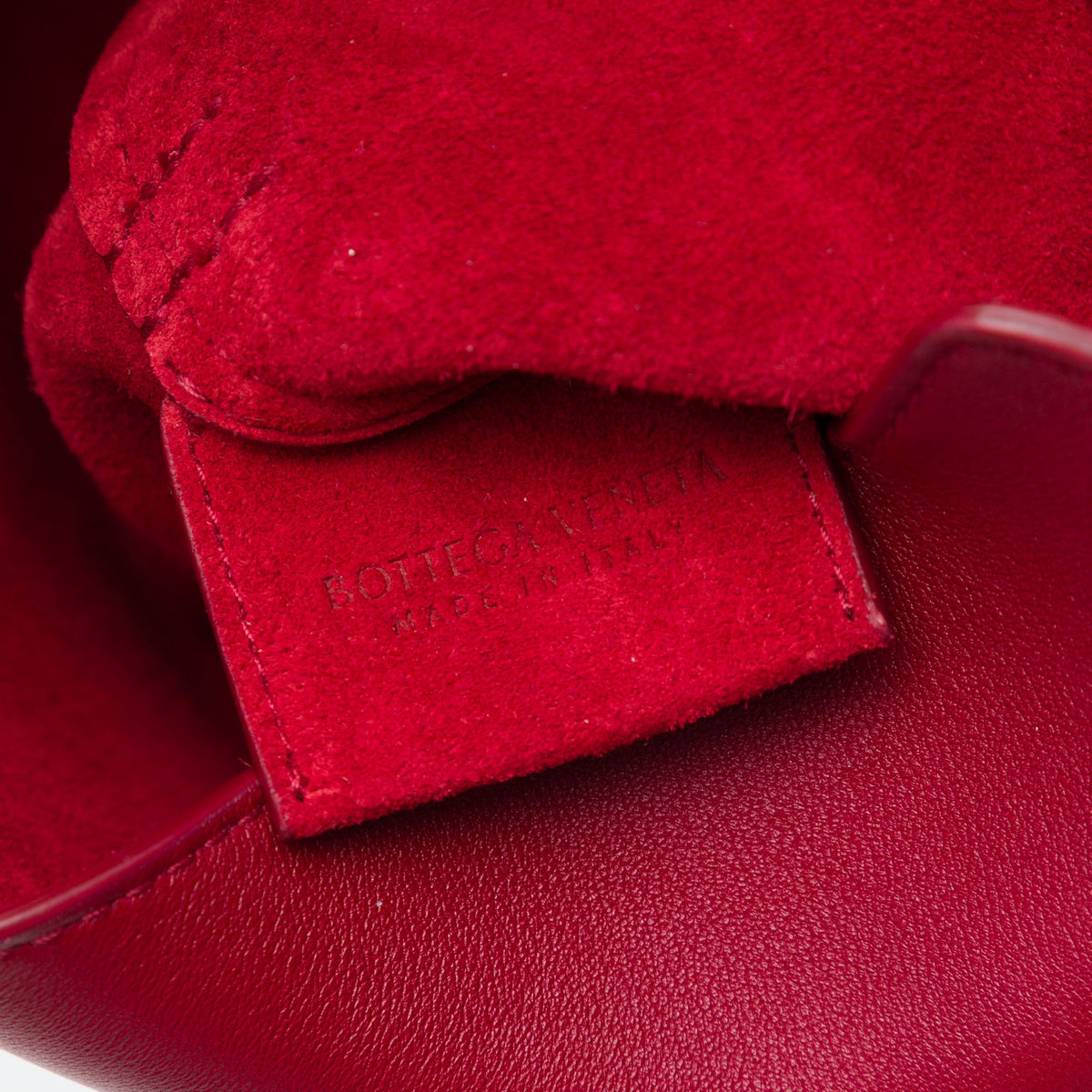 Bottega Veneta Calfskin Cradle Shoulder Bag — Red