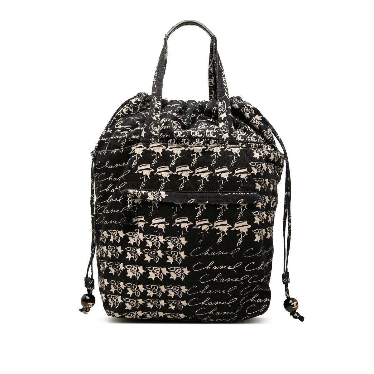Chanel CC Canvas Grafitti Drawstring Tote