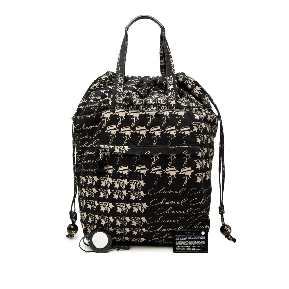 Chanel CC Canvas Grafitti Drawstring Tote